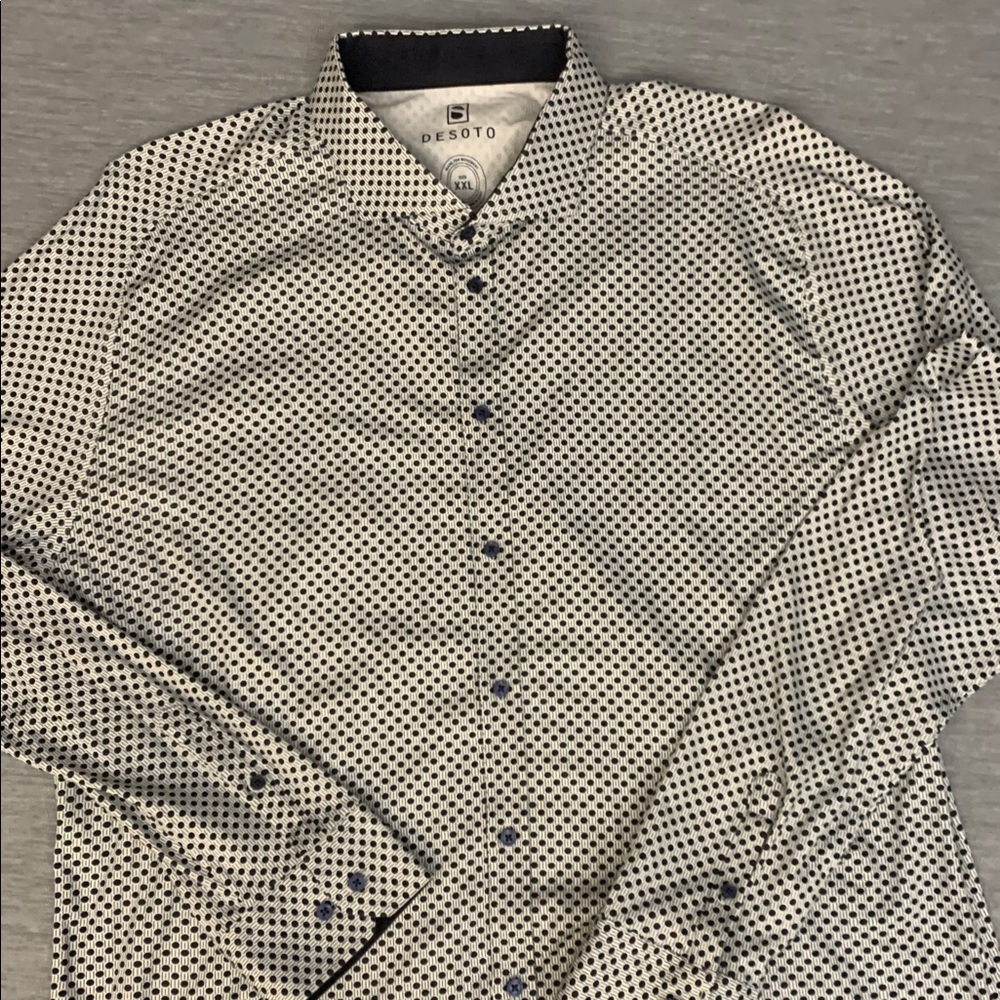 DESOTO Casual Kent Monochrome Geometric Shirt - Picture 11 of 11